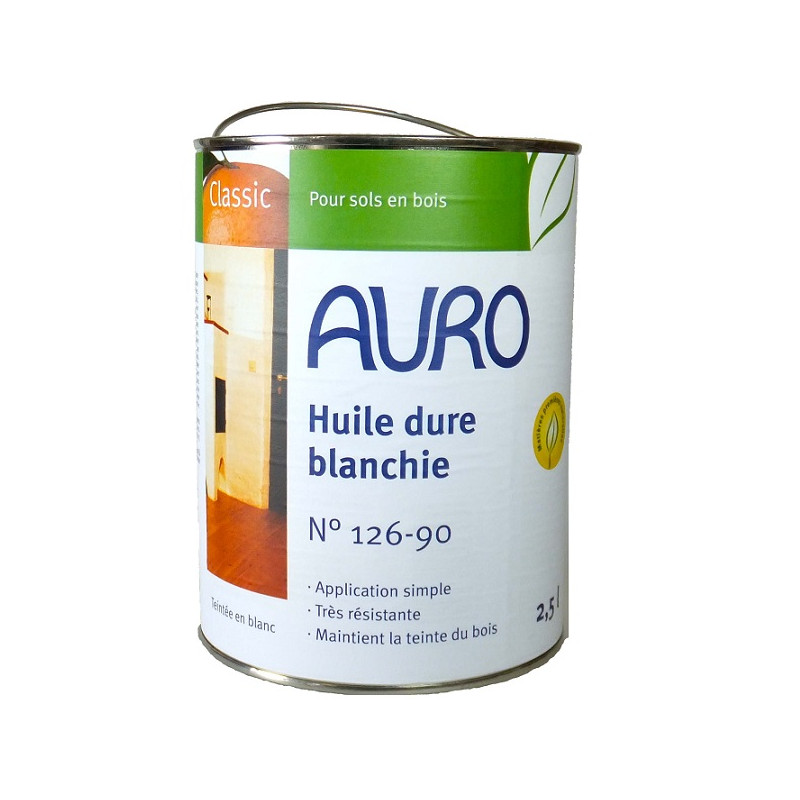 Auro Huile dure blanchie Auro Classic n°126-90 2,5L pour sols en bois Kobleo