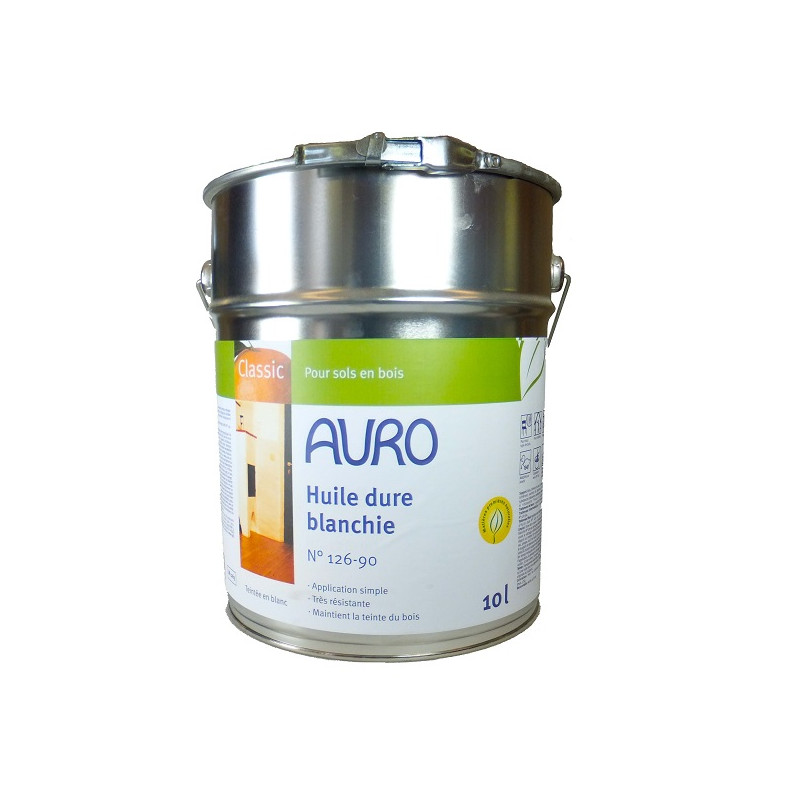 Auro Huile dure blanchie Auro Classic n°126-90 10L pour sols en bois Kobleo