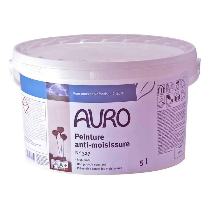 Auro Peinture anti-moisissures Auro n°327 5L blanche pour murs et plafonds Kobleo