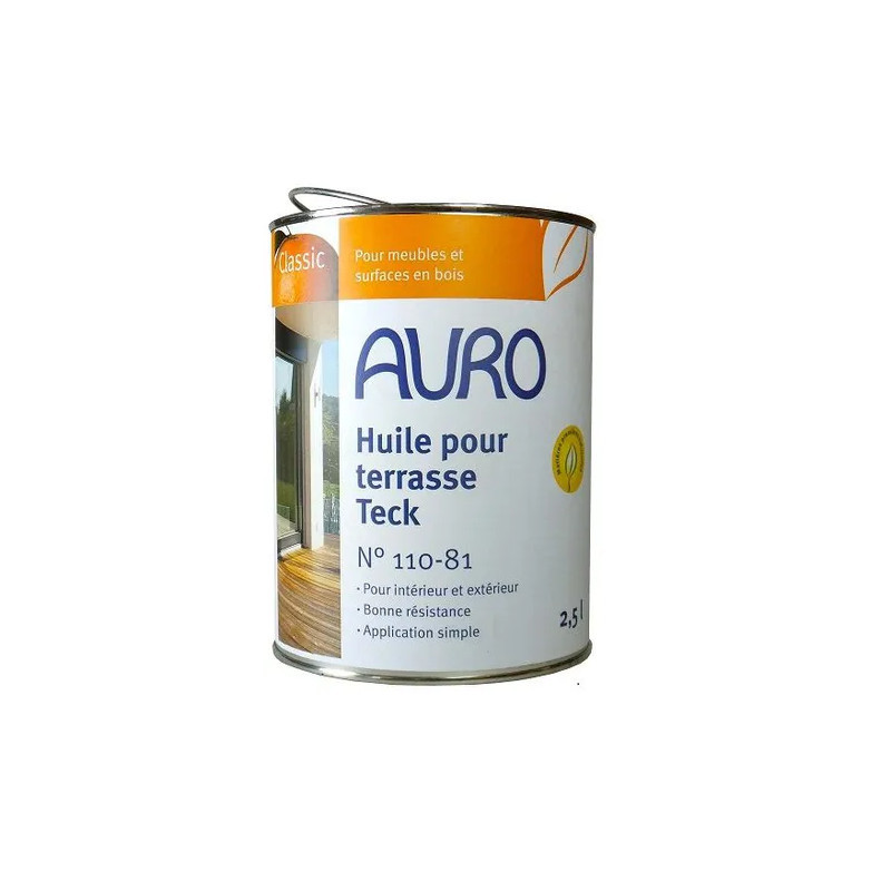 Auro Huile pour terrasse Auro n°110-81 2,5L couleur teck Kobleo