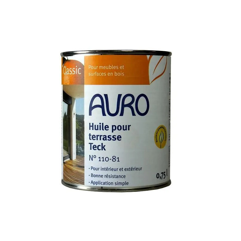 Auro Huile pour terrasse Auro n°110-81 0,75L couleur teck Kobleo