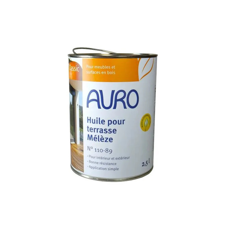 Auro Huile pour terrasse Auro n°110-89 2,5L couleur mélèze Kobleo