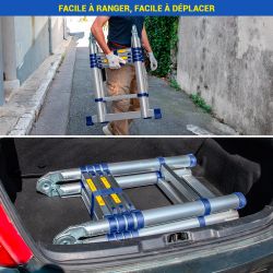 Hoström Échelle télescopique Stempakt 3,2 m, hauteur travail max 4,1m Hostrom Kobleo