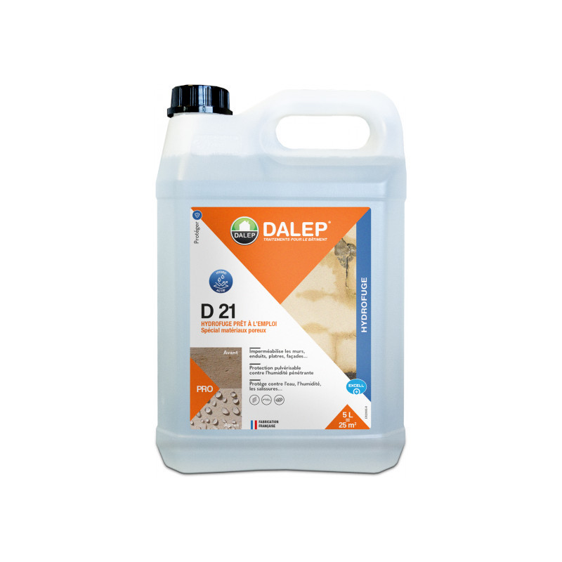 Dalep Hydrofuge Dalep D21 prêt à l'emploi 5L spécial matériaux poreux Kobleo
