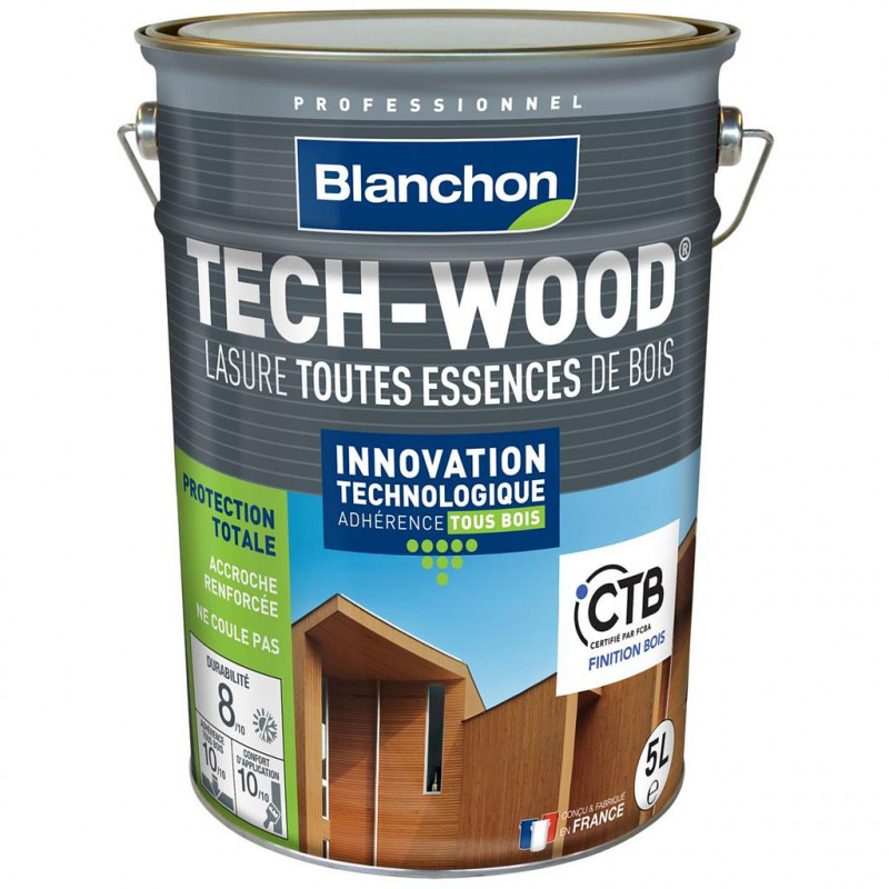 Blanchon Lasure Blanchon Tech-Wood 5L incolore pour toutes essences de bois Kobleo
