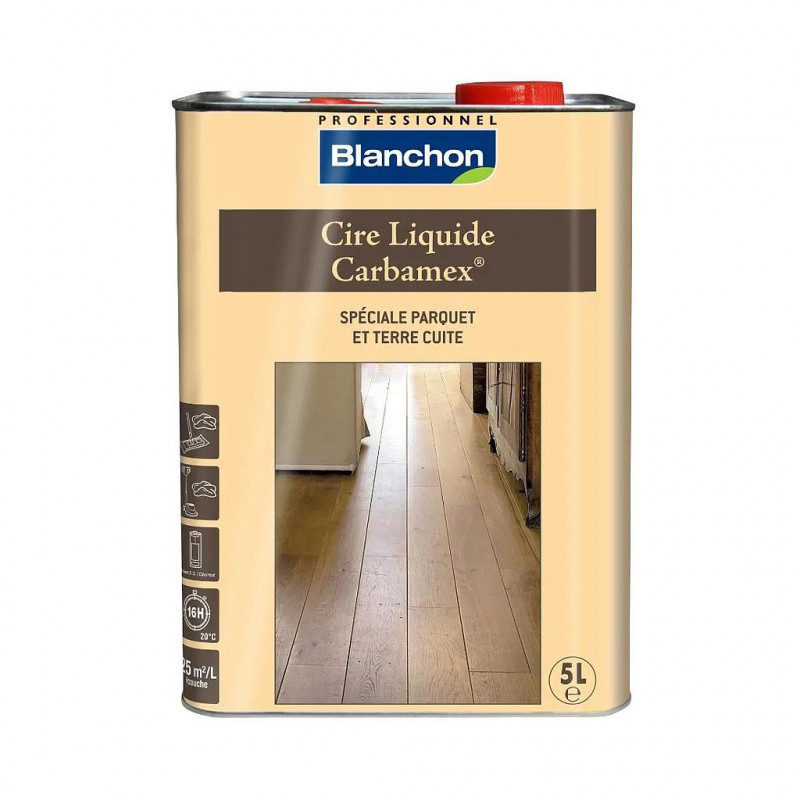 Blanchon Cire liquide Blanchon Carbamex naturel 5L pour parquet et terre cuite Kobleo