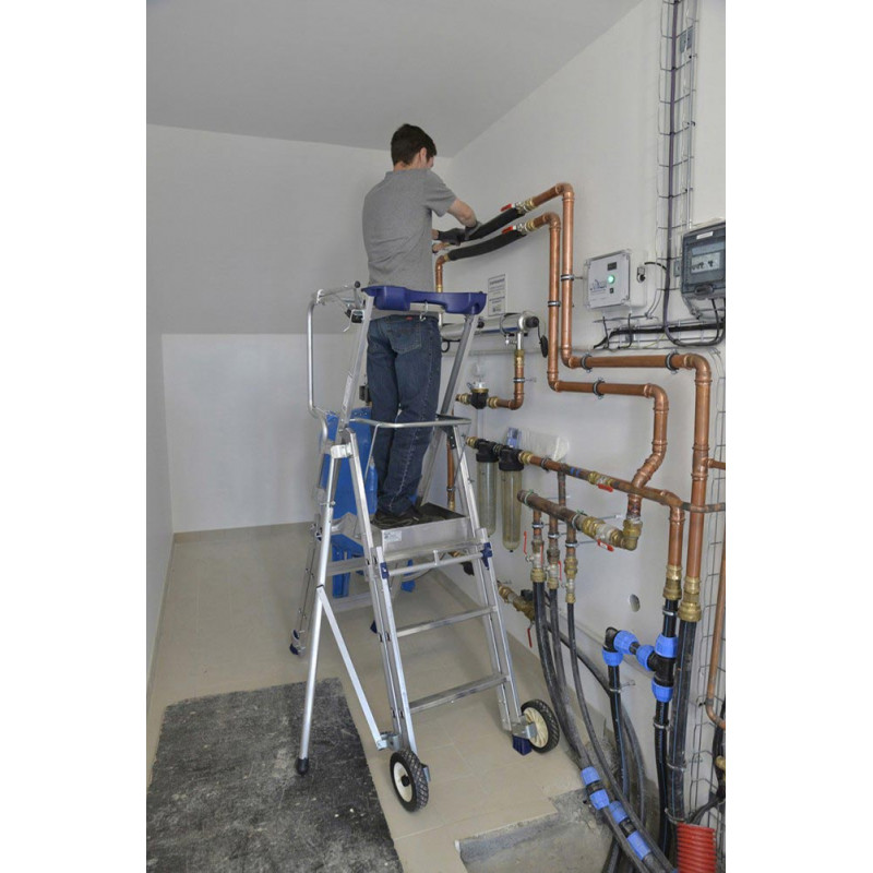 Duarib Plate-forme aluminium télescopique 3 5 marches hauteur travail maxi 33 Duarib Kobleo Duarib Plate-forme aluminium télescopique 3 5 marches hauteur travail maxi 33 Duarib Kobleo