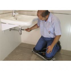 Rubi Siège ergonomique Rubi SR-1 aluminium 130kg avec 7 roues en caoutchouc Kobleo