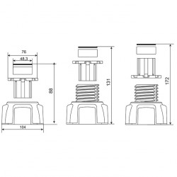 Wirquin Lot de 4 pieds de receveur Wirquin 30720536 hauteur 58 à 172mm Kobleo