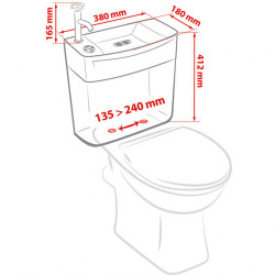 Wirquin Réservoir Wirquin Ise'O bas combiné lave-mains 38x18x41,2cm blanc Kobleo