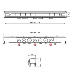 Wirquin Caniveau de douche Wirquin Venisio complet L800mm Kobleo