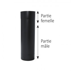 TEN Tuyau rigide TEN 344011 émail noir mat 100cm D150mm Kobleo