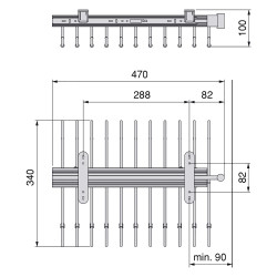 Emuca Porte-pantalons extractible Self pour armoire 470 mm 11 tringles Acier Kobleo Emuca Porte-pantalons extractible Self pour armoire 470 mm 11 tringles Acier Kobleo