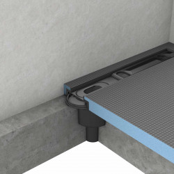 Wedi Receveur Wedi Fundo Riolito Neo 90x90x5cm écoulement excentré 80cm Kobleo