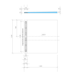 Wedi Receveur Wedi Fundo Riolito Neo 120x120x5cm écoulement excentré 110cm Kobleo