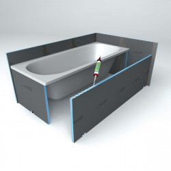 Wedi Tablier de baignoire Wedi Bathboard 770x600x20mm gris et bleu Kobleo