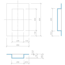 Wedi Niche Wedi Sanwell 20/40 épaisseur cadre 10mm à carreler 234x434x100mm Kobleo