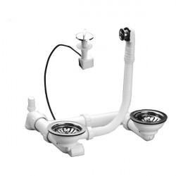 Nicoll Vidage Nicoll 224045 pour évier 2 bacs D90mm automatique et manuelle Kobleo