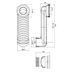 Nicoll Coude en S Nicoll 709254 KP04 D87mm L475mm pour remplacement wc au sol Kobleo