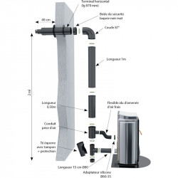 TEN Kit de raccordement TEN 478580 façade Bioten 80/125 noir 10 pièces Kobleo