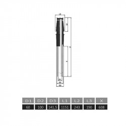 TEN Terminal de toiture TEN 429865 Econext vertical noir D60/100mm Kobleo