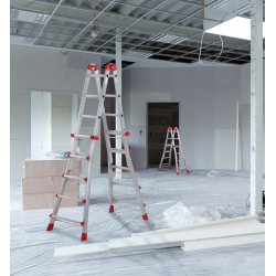 Hailo Echelle pliable Hailo ProfiStep Multi 4x5 échelons Ht d'accès 5m75 alu Kobleo