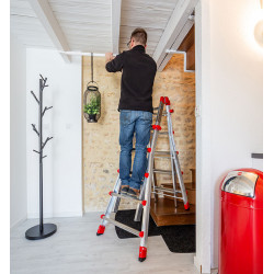 Hailo Echelle pliable Hailo ProfiStep Multi 4x5 échelons Ht d'accès 5m75 alu Kobleo