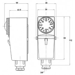 Thermador Aquastat de contrôle Thermador AAR réglage externe 20°C à 90°C Kobleo