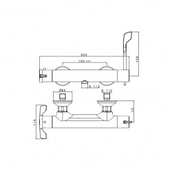 Thermador Mitigeur thermostatique Thermador Abba chromé 305mm pour senior et PMR Kobleo
