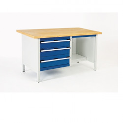 Bott Établi Monobloc Long: 1500mm (Plateau Hêtre) 3 tiroirs Kobleo