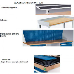 Bott Établi standard h: 840 mm Long: 1500mm Plateau hêtre Bott Kobleo