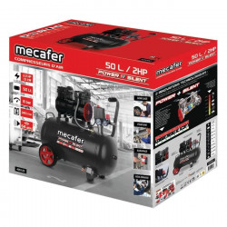 Mecafer Compresseur d'air Mécafer Power'n silent 50L 2Hp 8bar avec 2 roues Kobleo