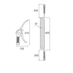 Lacme Soufflette progressive Lacme 328000 110mm avec tuyau spiral 4,50m Kobleo