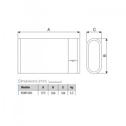 Axelair Convecteur mural Axelair RSM1000 Microsol 500/1000W gris clair Kobleo