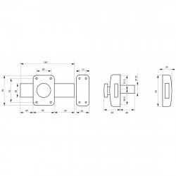 Thirard Verrou à bouton Thirard Apache cylindre 40mm pêne 160mm 3 clés Kobleo