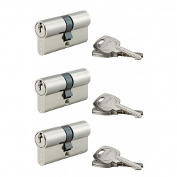 Thirard Lot de 3 cylindres de serrure Thirard STD double entrée 30x30mm 9 clés Kobleo