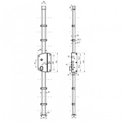 Thirard Boîtier de serrure Thirard Melissa 85x174mm en applique droite bronze Kobleo