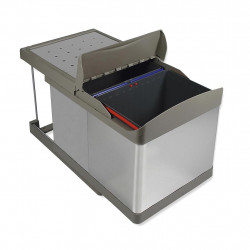 Emuca Poubelle de recyclage Emuca 8906865 plastique 32L acier inoxydable Kobleo