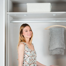 Emuca Kit tube de penderie, ovale 30 x 15 mm, 950 mm, Aluminium, Anodisé mat Kobleo