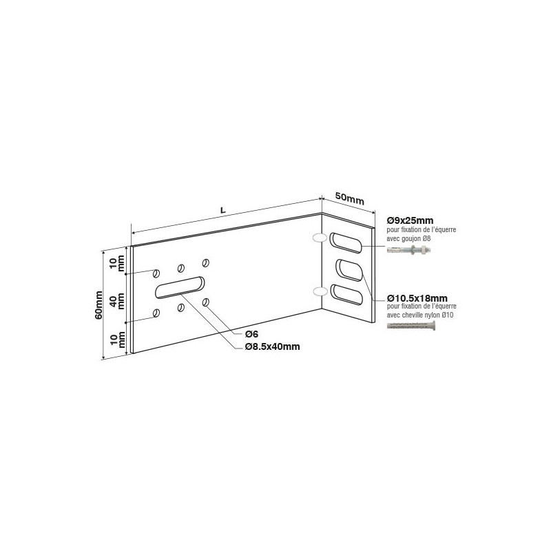 Scell-it Equerre de bardage Scell-it EKER140 140x50mm acier galvanisé Kobleo Scell-it Equerre de bardage Scell-it EKER140 140x50mm acier galvanisé Kobleo
