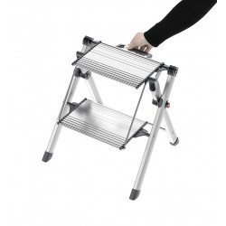 Hailo Marchepied 2 marches Hailo Mini Comfort alu Ht d'accès 245cm pliable Kobleo