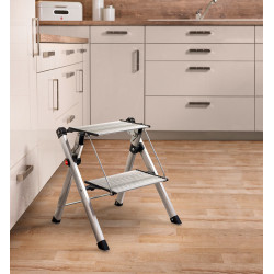 Hailo Marchepied 2 marches Hailo Mini Comfort alu Ht d'accès 245cm pliable Kobleo