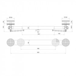 Bahco Traverse de levage Bahco BH1CB1000 extensible 595-920mm capacité 1T Kobleo