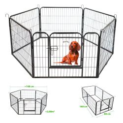 Paitsy Enclos en métal Gardeo80x60x6 pour chiens, chiots, chatons et rongeurs Kobleo