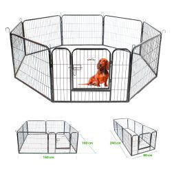 Paitsy Enclos en métal Gardeo80x60x8 pour chiens, chiots, chatons et rongeurs Kobleo