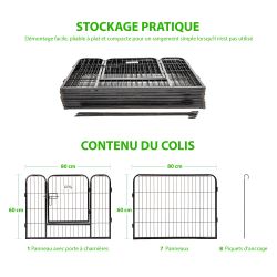 Paitsy Enclos en métal Gardeo80x60x8 pour chiens, chiots, chatons et rongeurs Kobleo