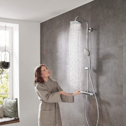 Hansgrohe Colonne de douche avec thermostat Hansgrohe Croma 160 1 jet chromé Kobleo