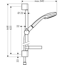 Hansgrohe Set de douche Vario Hansgrohe Croma 100 barre murale Unica'C chromé Kobleo