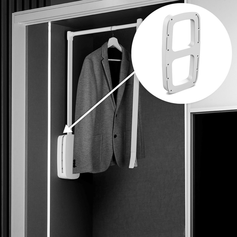 Porte vêtements extractible pour armoire 800 mm, gris métalisé Emuca