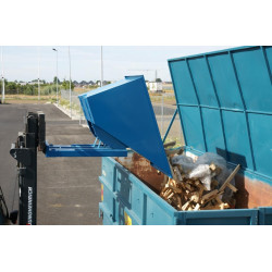 Fimm Benne en tôle auto-basculante 300 L charge 1500 kg coloris bleu Kobleo